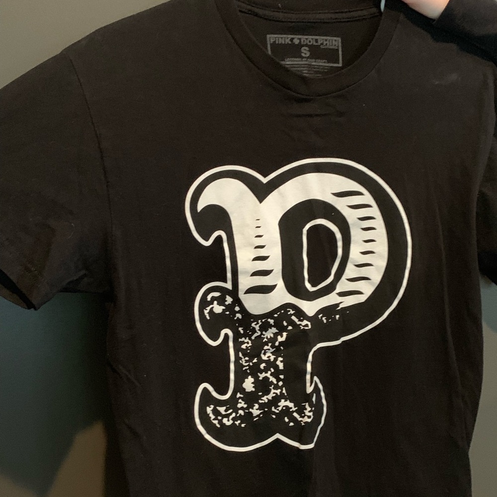 Grey pink dolphin shirt